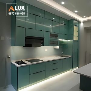 tủ bếp cánh kính cường lực